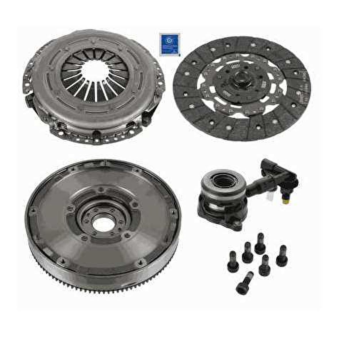 DEBRIYAJ SETI BASKI+BALATA+VOLAN+BILYA 4'LU KIT  REPSET DMF FOCUS III CB8 11-14 1.6 TDCI FOCUS IIII CEW 14- VOLVO C30 1.6D 10-12  S40 II 544 1.6 D2 V40 525. 526 D2 V50 545 1.6 D2 10-12 MAZDA III 08- MAZDA V 10- 1.6CD E5 - SACHS 2290 601 117